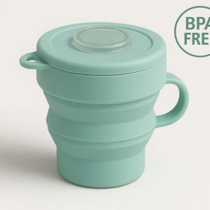 6 Foldable Kids Travel Cup with Leak Proof Lid BPA Free and Safe