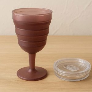 7 Collapsible Wine Cup with Lid Portable for Picnics and Outdoor Events