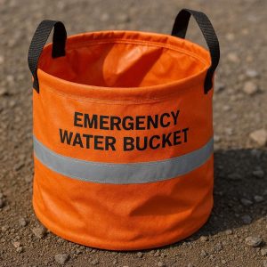 Collapsible Emergency Water Bucket with Reflective Strip for Survival Kits