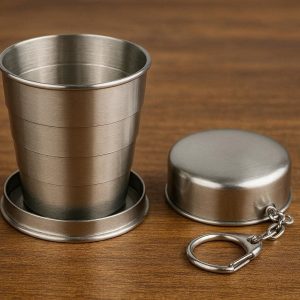 2 Foldable Stainless Steel Cup Portable for Camping and Daily Commute