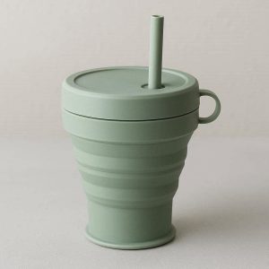 3 Collapsible Plastic Travel Cup with Straw Reusable and Eco Friendly